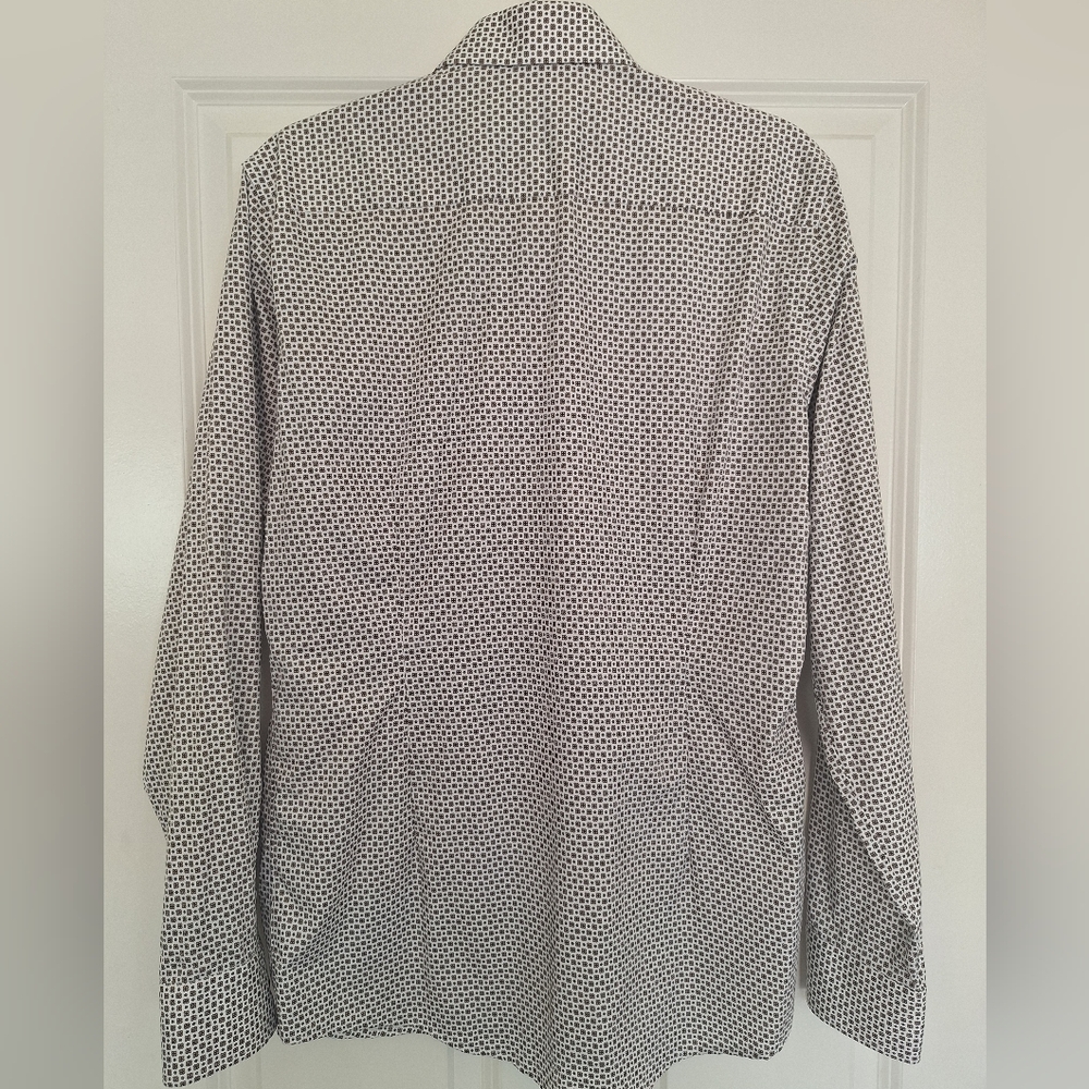 Eton Brown And White Patterned Button Down Shirt … - image 3